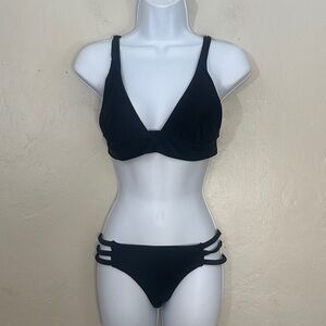 Jypsea Elegant Black Strappy Bikini Set